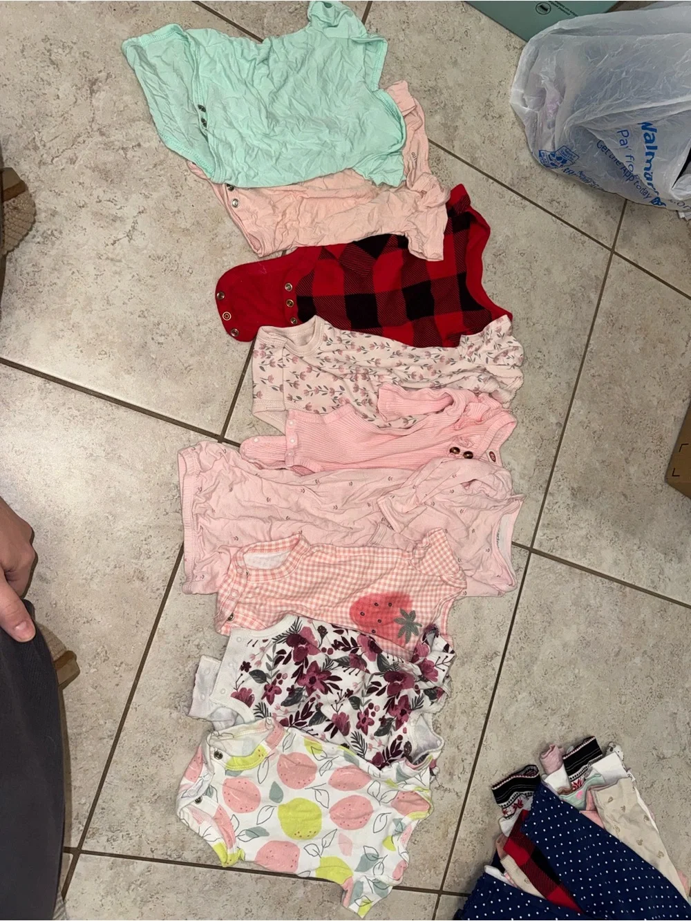 Carter's Light Pink Baby Onesie with Tiny Floral Accents